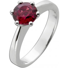 Turmalin Ring Weißgold 585 14K roter Solitär Edelstein 1.77ct 