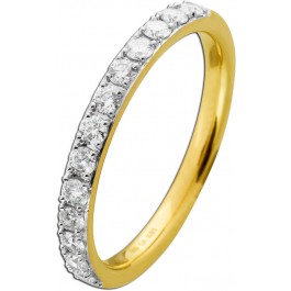 Memoire Ring Gelbgold Weißgold 585 14K Diamanten 0.51ct TW  