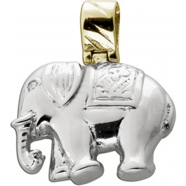 Elefantanhänger Weißgold 585 14K Diamant Antikschmuck