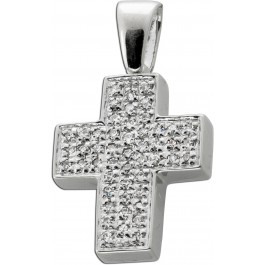Kreuzanhänger Weißgold 585 14K Diamanten 0.25ct W I1 