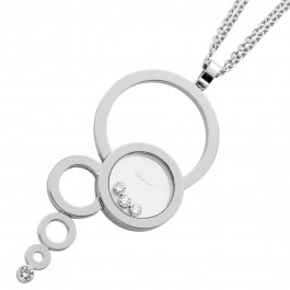 Chopard Happy Diamonds Kette Anhaenger Weißgold 750 18K Brillanten 0.37