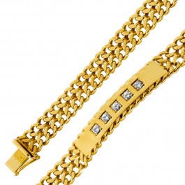 Diamantarmband Herren Gold 333 8 Karat Brillanten 0.40  23cm
