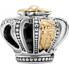 Pandora Charm 799340C00 Twotone Regal Crown 14kt Gold Sterling Silber 925