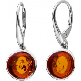 Bernstein Ohrhänger Sterling Silber 925 cognac braune Edelsteine 