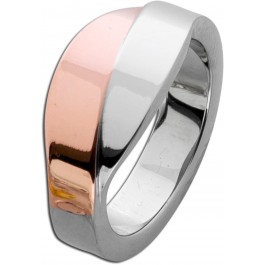 Edelstahl Ring Damenring Bicolor Rose Silber farben T-Y Edelstahl 