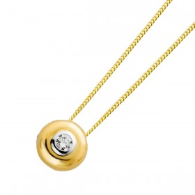 Solitär Anhänger Gelbgold Weißgold 585 14K Brillant 0.20ct. 