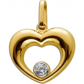 Herz Anhänger Gelbgold 333 8 Karat Solitär Zirkonia Stein