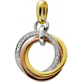 Triciolor Trinity Brillantanhänger 585 Weiß Gelb Rosegold Brillanten 
