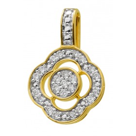 Brillant Anhänger Gelbgold 585 14K Brillanten 0.09ct W SI 