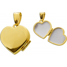Herz Medaillon Anhänger Gelbgold 333 8 Karat Gravierbar