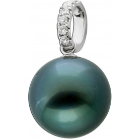 Perlen Anhänger Weißgold 585 14K Tahitiperle Brillanten TW/VSI