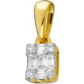 Diamant  Anhänger Gelbgold 585 14 Karat Brillanten 0.10ct. TW VSI