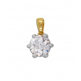 Brillant Anhänger 0.75ct F VSI Gelbgold 585 14K Lab Grown Diamant 