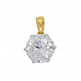 Brillant Anhänger 1.50ct F VSI Gelbgold 585 14K Lab Grown Diamant IGI Zertifikat