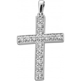 Kreuz Anhänger Weißgold 585 14K Lab Grown Diamanten 0.47ct