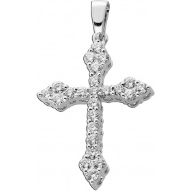 Kreuz Anhänger Weißgold 585 14K Brillanten 0.48ct