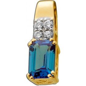 Alexandrit Anhänger Gelbgold 585 14K Lab Grown Diamanten
