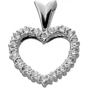 Herz Anhänger Platin 950 Natur Diamanten 0.26ct
