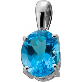 Blautopas Anhänger Platin 950 wasserblauer Swiss Blautopas 2.8ct