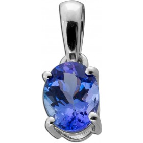 Tansanit Anhänger Platin 950 blauer Edelstein 1.25ct