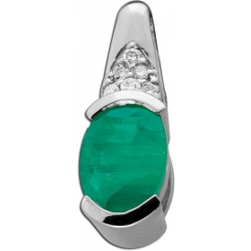Smaragd Anhänger Platin 950 grüner Edelstein 0.75ct Brillanten 0.05ct