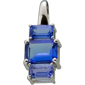 Tansanit Anhänger Platin 950 blaue Edelsteine 1.49ct