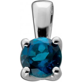 Blautopas Anhänger Platin 950 blauer London Bluetopas 0.50ct