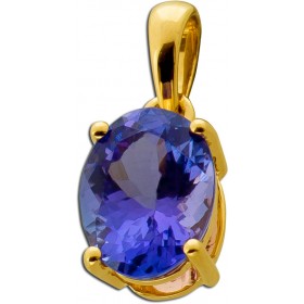 Tansanit Anhänger Gold 585 14K blauer Edelstein 1.25ct