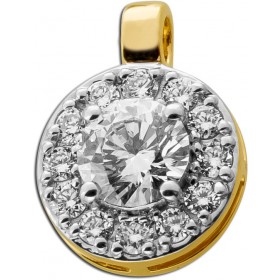 Halo Diamant Anhänger Halo Gold 375 9K Labor Diamanten 0.70