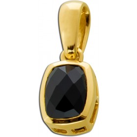 Onyx Anhänger Gold 585 1 natürlicher schwarzer Onyx ca 1ct