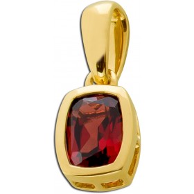 Granat  Anhänger Gold 585 natürlicher Granat ca 1,2ct Cushion Cut 