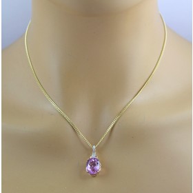 14K Gold Tropfenform Australischer Opal Und Diamant Halo Anhänger - Schweiz