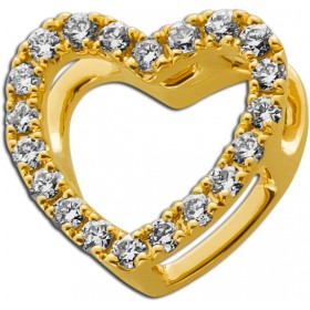 Herz Anhänger Gold 585 14K Natur Diamanten 0.14ct