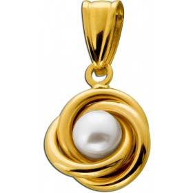 Perlen Anhänger Gold 333 8K Süßwasser Perle 4.7mm