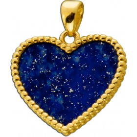 Herz Anhänger Gold 333 8K azurblaue Lapislazuli Einlage