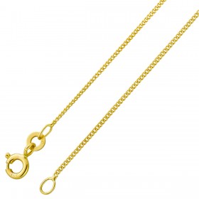 Panzerkette 1mm Gelbgold 333 8 Karat massiv poliert Cuban Link