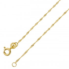 Singapurkette 1mm Gelbgold 333 8 Karat massiv poliert