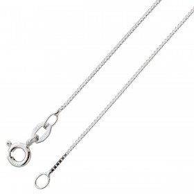 Venezianerkette 0,7mm Weißgold 333 8 Karat massiv poliert rhodiniert