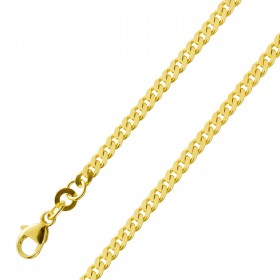 Panzerkette 2,7mm Gelbgold 333 8 Karat Massiv Cuban Link Chain 