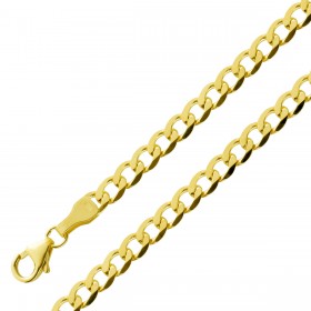 Panzerkette 3,9mm Gelbgold 333 8 Karat massiv Cuban Link Chain 