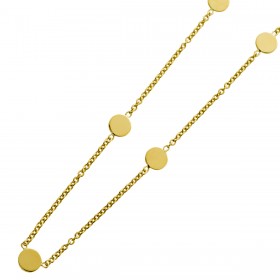 Ankerkette Gelbgold 375 halbmassiv runde Zwischenteile poliert 