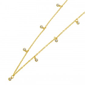 Boho Kette Gelbgold 333 8K weiße Zirkonia