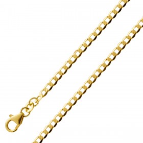 Panzerkette 2,6mm  Gelbgold 333 8 Karat massiv Cuban Link Chain