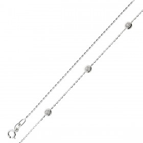 Diamant Collier Weißgold 585 14K Natur Diamanten 0.14ct 