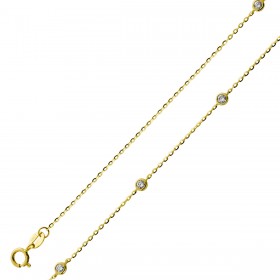 Diamant Collier Gold 585 14K Natur Diamanten 0.50ct