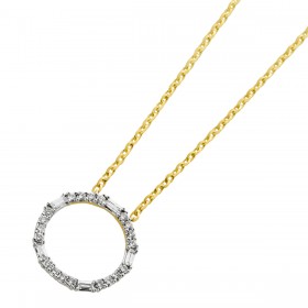 Brillant Kette Gold 585 14K Natur Diamanten 0.19ct