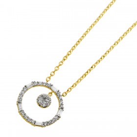 Happy Lady Brillantkette Gold 585 14K Natur Diamanten 0.41ct