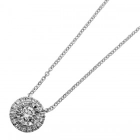 Brillantkette Platin 950 Lab Grown Halo Diamanten 0.40ct F VSI