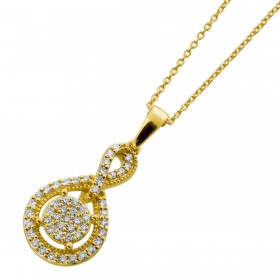 Diamant Kette Halo 0.25ct Anhänger Gold 585 14K Lab Grown Brillanten