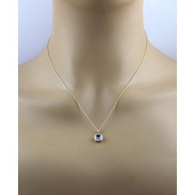 Tansanit Kette Anhänger Gold 585 14K blauer Edelstein Natur Diamanten